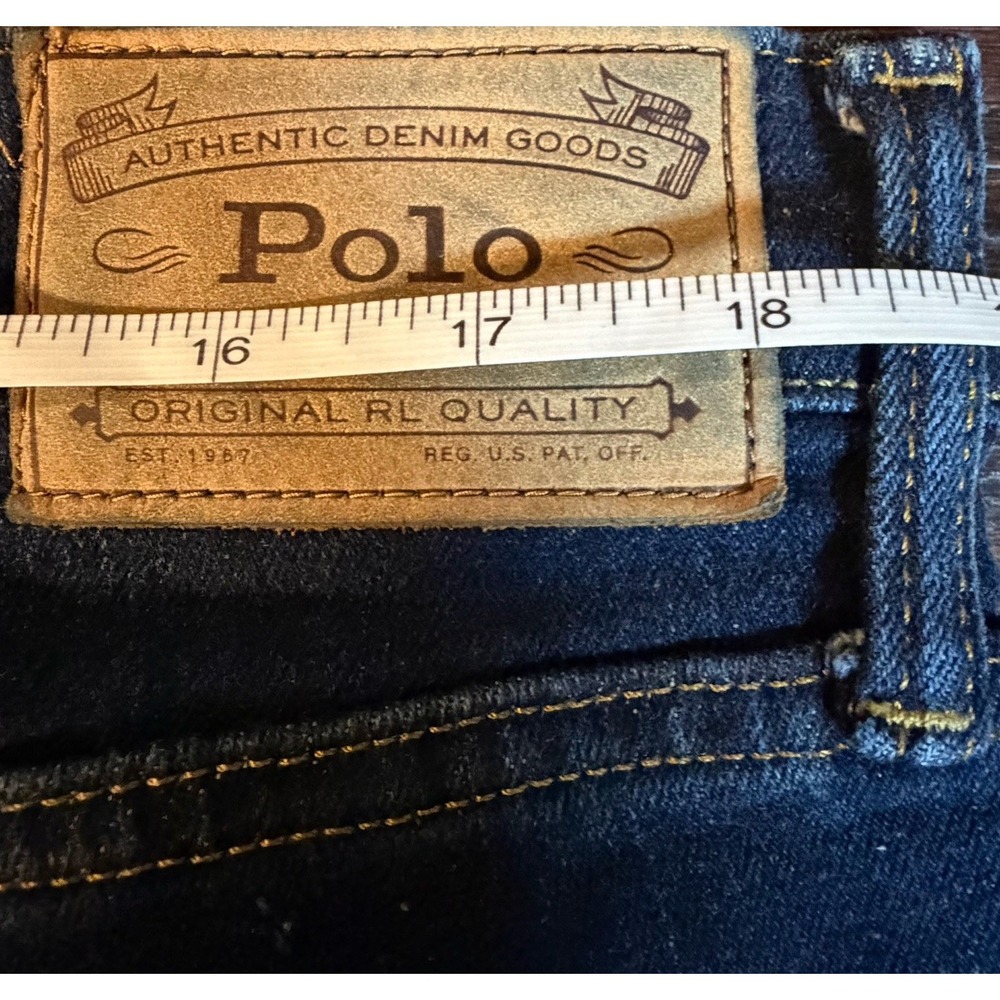 Polo Ralph Lauren Hampton Relaxed Straight Jeans Mens 38x36 Dark Wash Blue - Picture 5 of 12